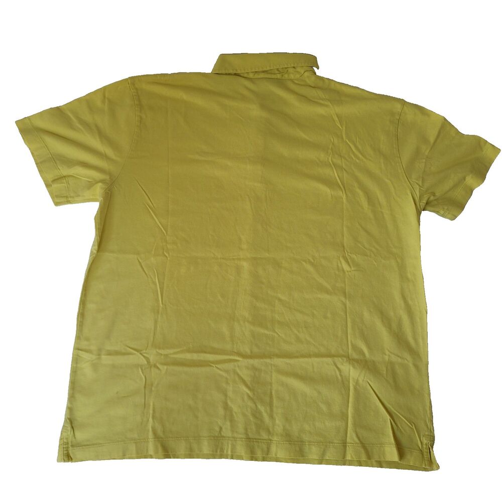 Patagonia Polo Shirt Mens XL Yellow Organic Cotton Short Sleeve Fish Logo - Picture 2 of 8